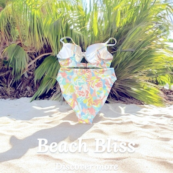 Victoria's Secret White Camo Floral Push Up Swim Bikini Top and Bottom sz S 34 C - Picture 10 of 14